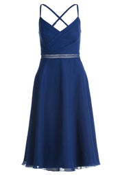 Cocktailkleid mit Chiffonrock - 8423-Festival Blue - Blau