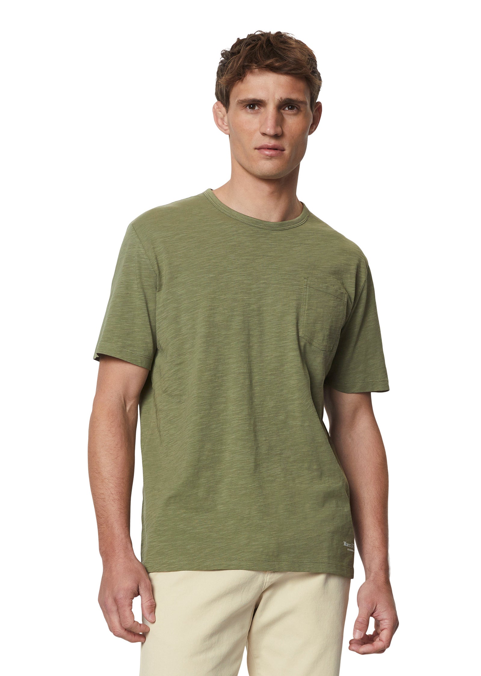 T-Shirt mit Brusttasche - 465-olive - Grün