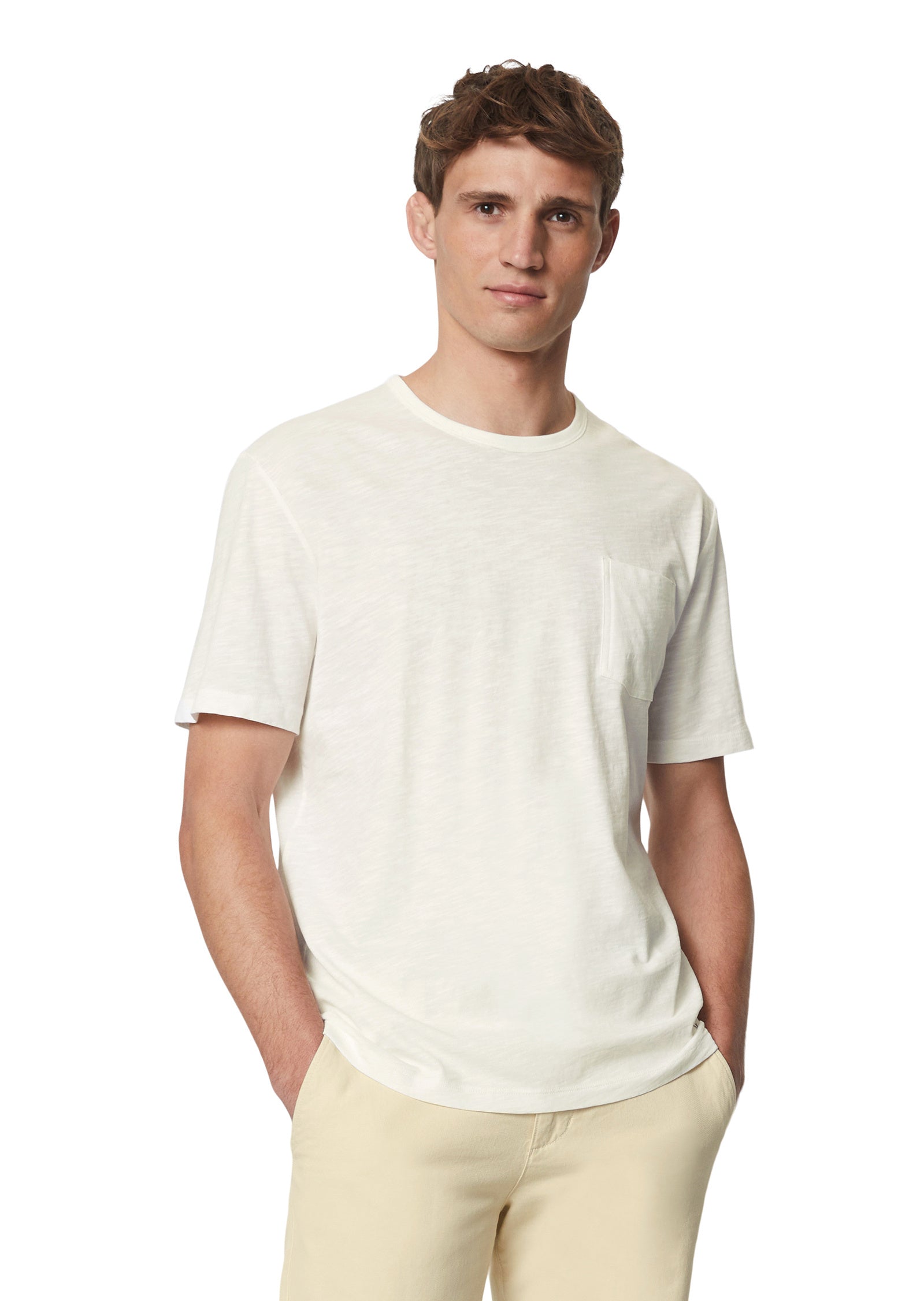 T-Shirt mit Brusttasche - 101-egg white - Weiß