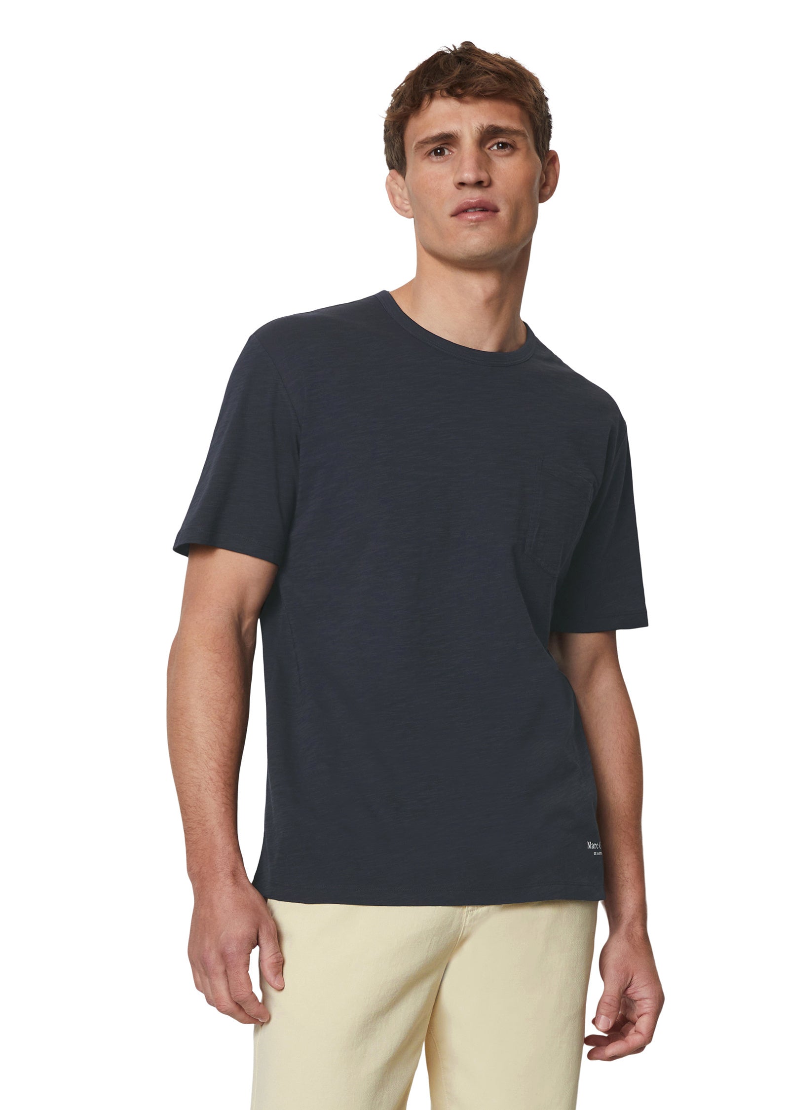 T-Shirt mit Brusttasche - 898-dark navy - Blau