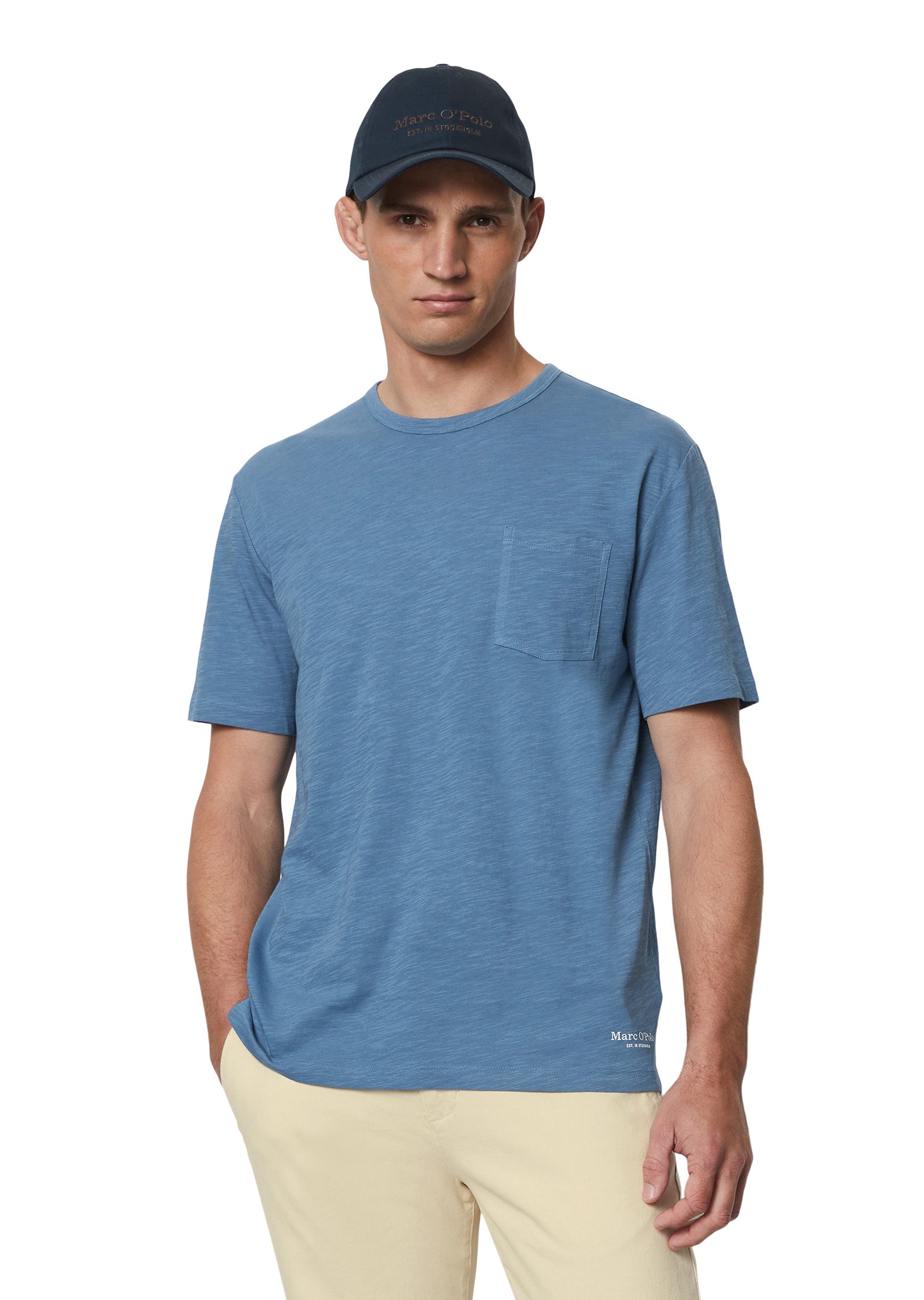 T-Shirt mit Brusttasche - 852-wedgewood - Blau