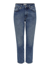 Jeans Mom Fit - Dark Blue Denim - Blau