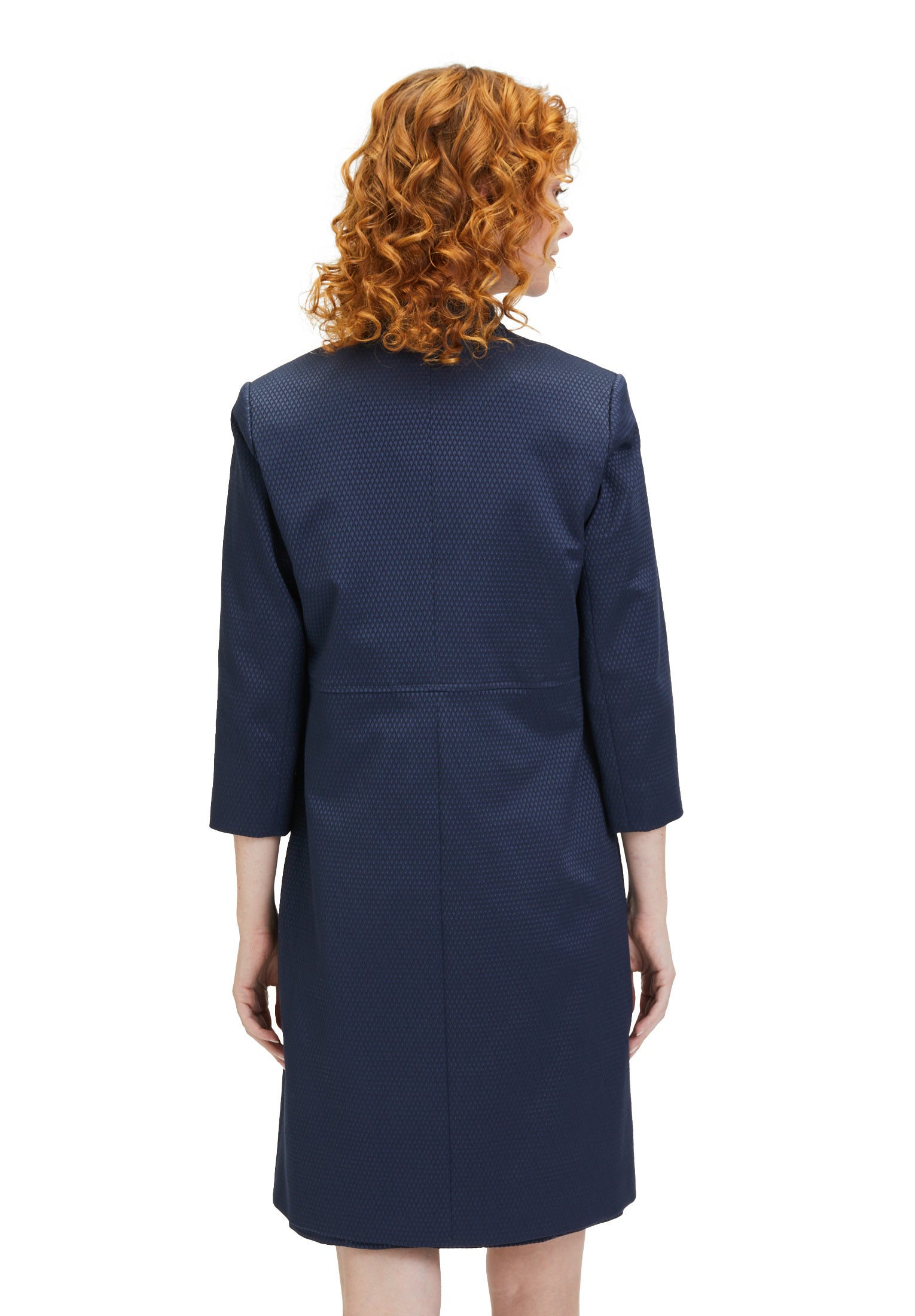 Langer Blazer mit Pattentaschen - 8543-Navy Blue - Blau