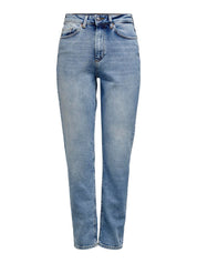 Mom Jeans - Light Blue Denim - Blau