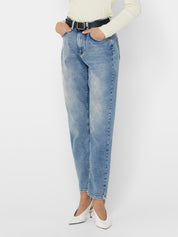 Mom Jeans - Light Blue Denim - Blau