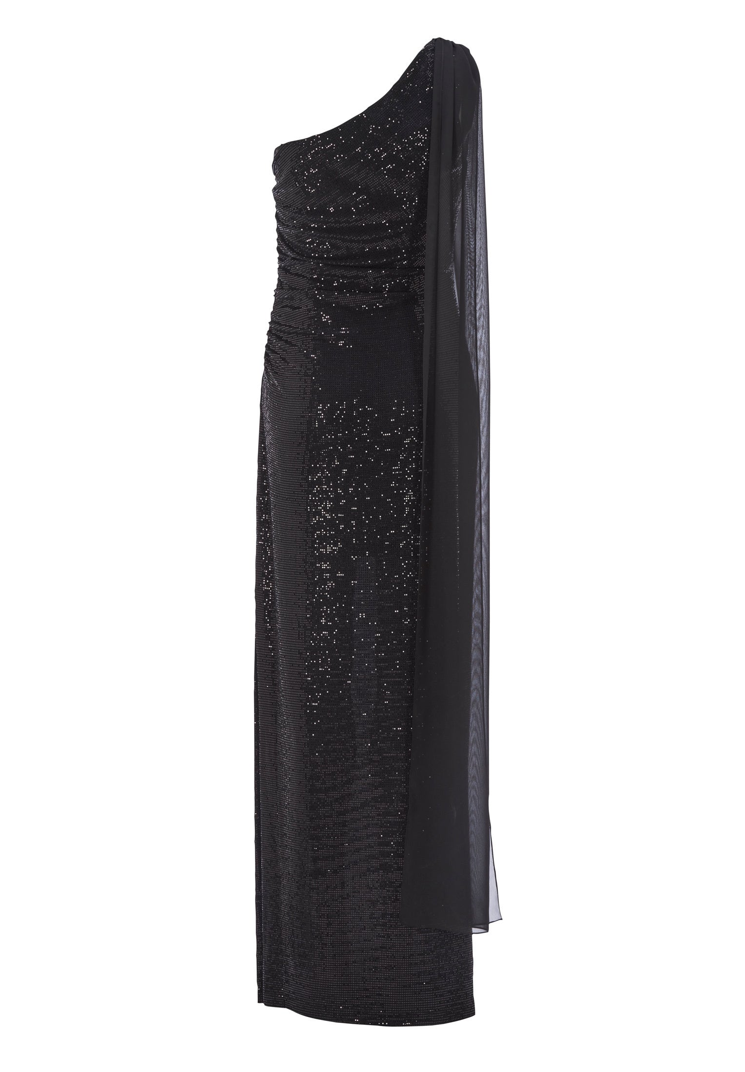 Abendkleid Maxi mit Chiffon Schal - 100 - Schwarz