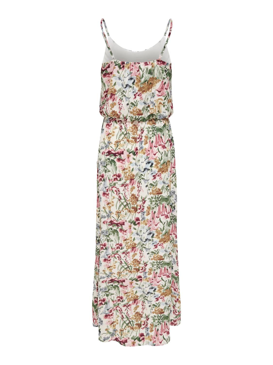 Gemustertes Maxikleid - Cloud Dancer/BLURRY FLOWER - Creme