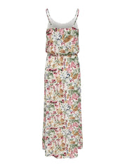 Gemustertes Maxikleid - Cloud Dancer/BLURRY FLOWER - Creme