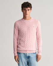 Strickpullover mit Zopfmuster - 614-BLUSHING PINK - Rosa