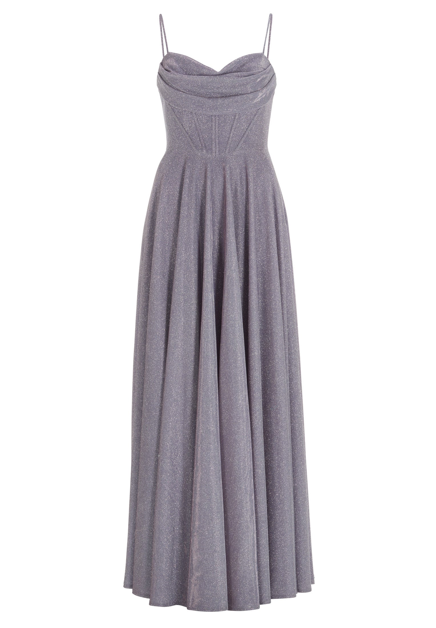 Abendkleid Maxi mit Drapierung - 442 - Violett