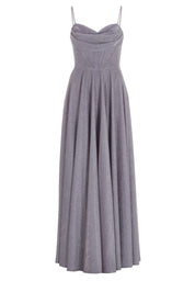 Abendkleid Maxi mit Drapierung - 442 - Violett