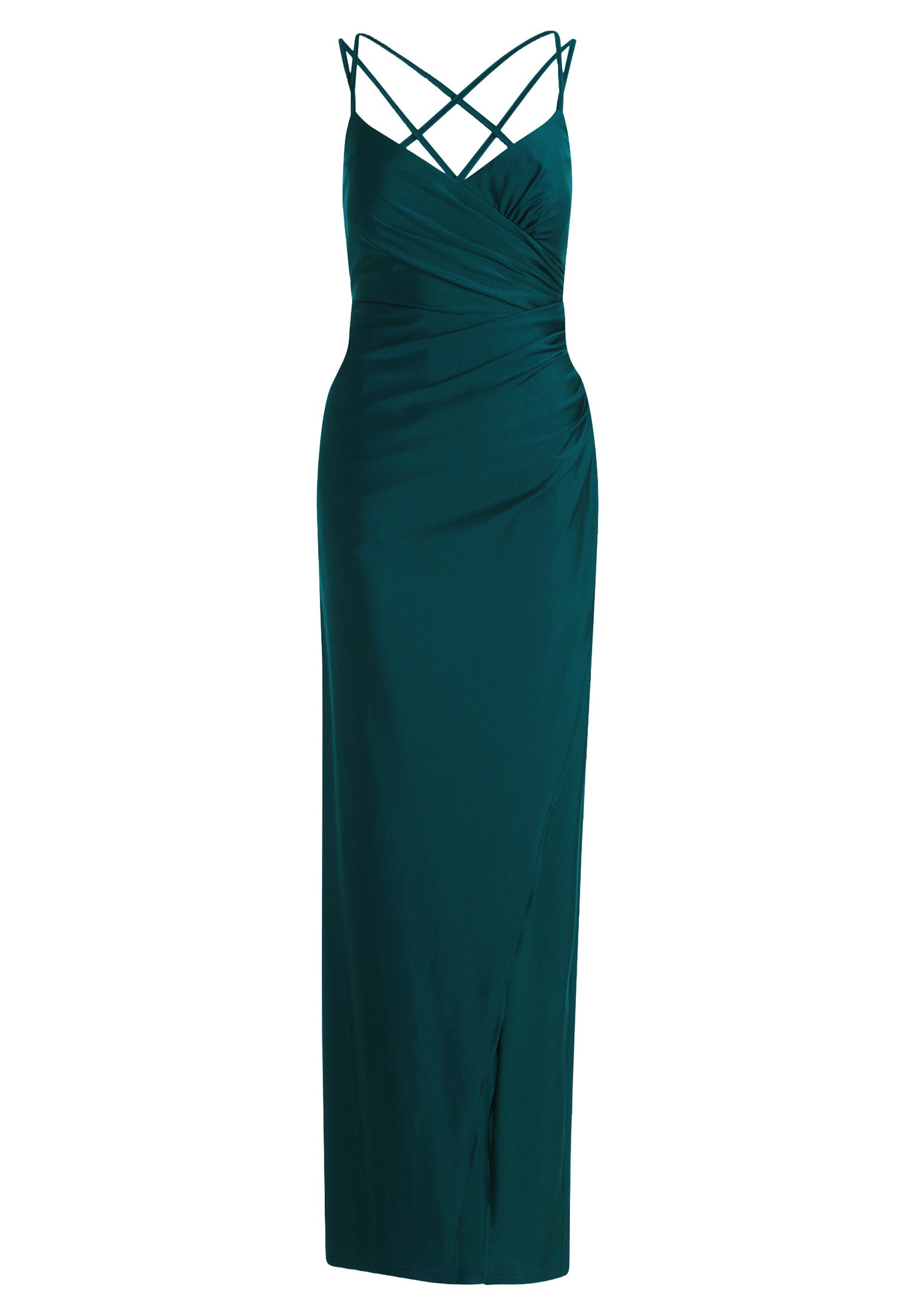 Slipkleid mit Beinschlitz - 5584-Mystic Emerald - Blau | Grün