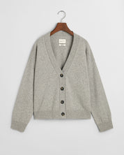 Cardigan aus Lammwolle - 93-GREY MELANGE - Grau