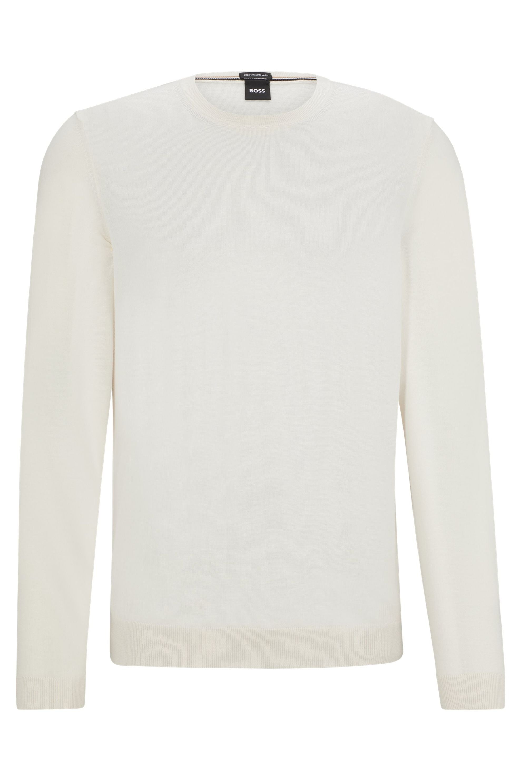 Strickpullover aus Schurwolle - 131-Open White - Weiß