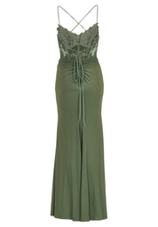 Bodycon-Kleid Maxi mit Spitzenstickerei - 582 - Grün