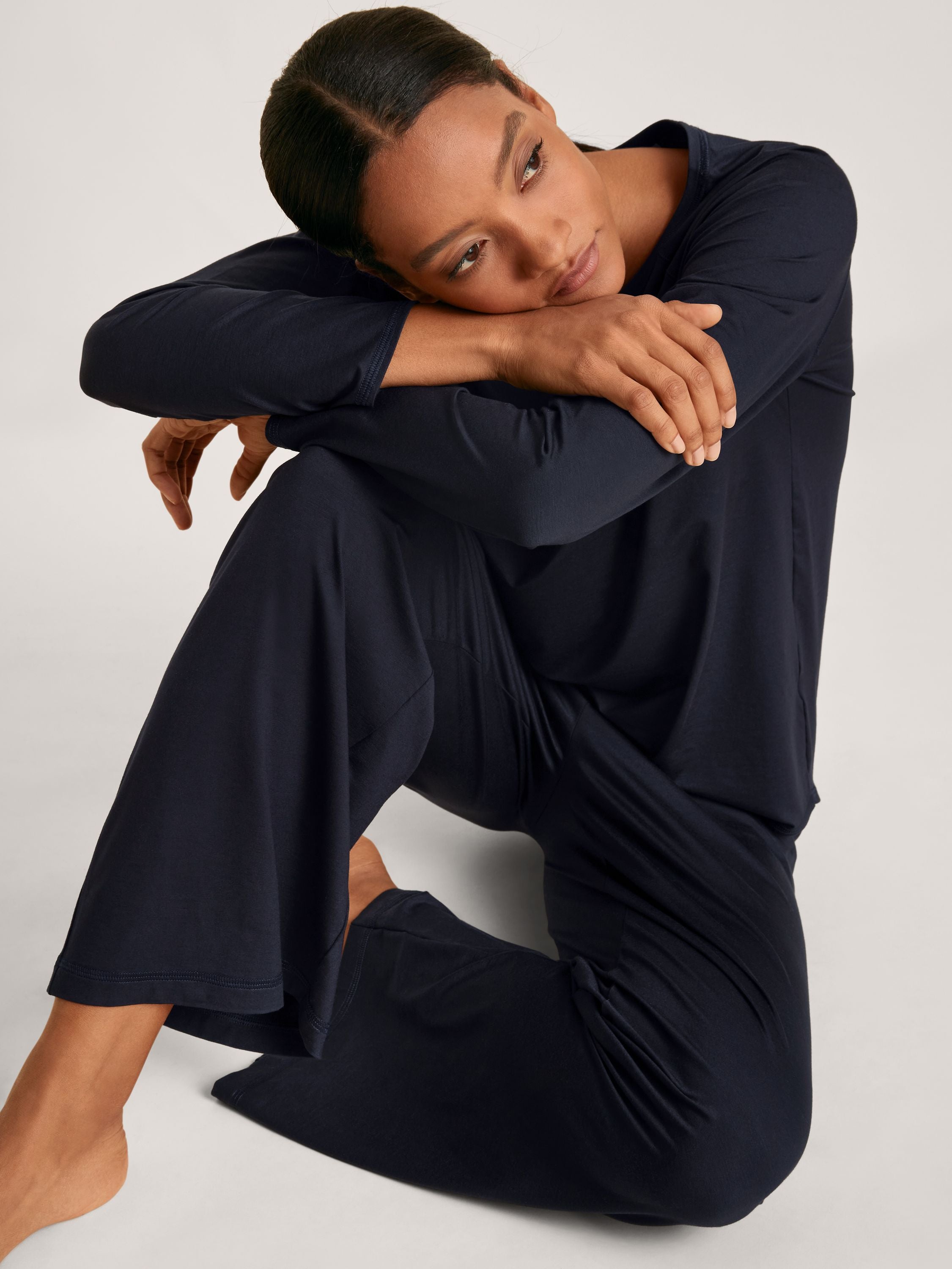 Pyjamahose Loose Fit - 339-dark lapis blue - Blau