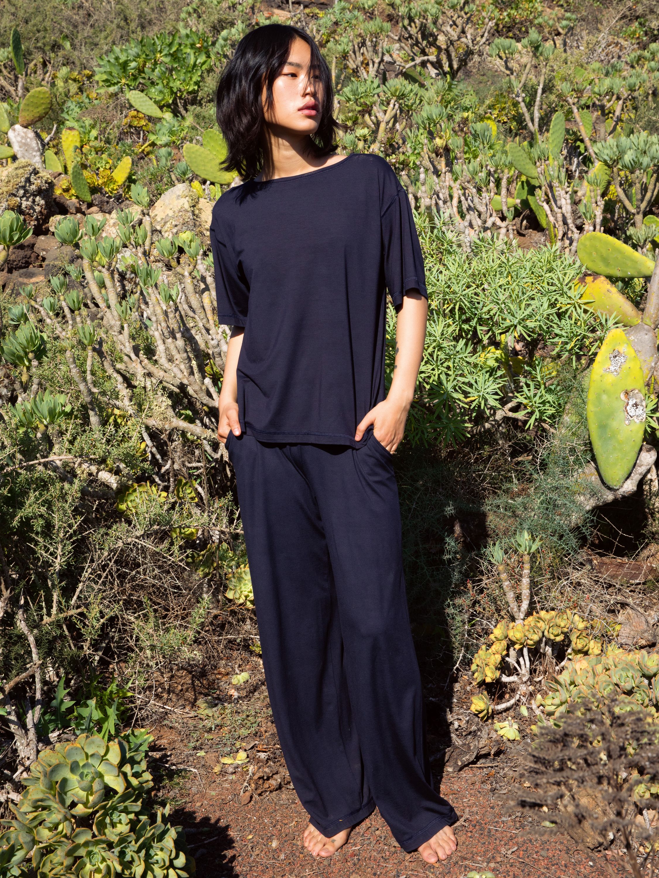 Pyjamahose Loose Fit - 339-dark lapis blue - Blau