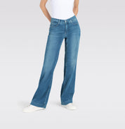 Jeans Wide Leg - D490 summer mid blue wash - Blau