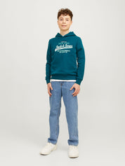 Sweathoodie mit Logoprint - Deep Teal/WHITE + WINTER GREEN - Grün