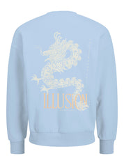 Sweatshirt mit Print - Chambray Blue - Blau