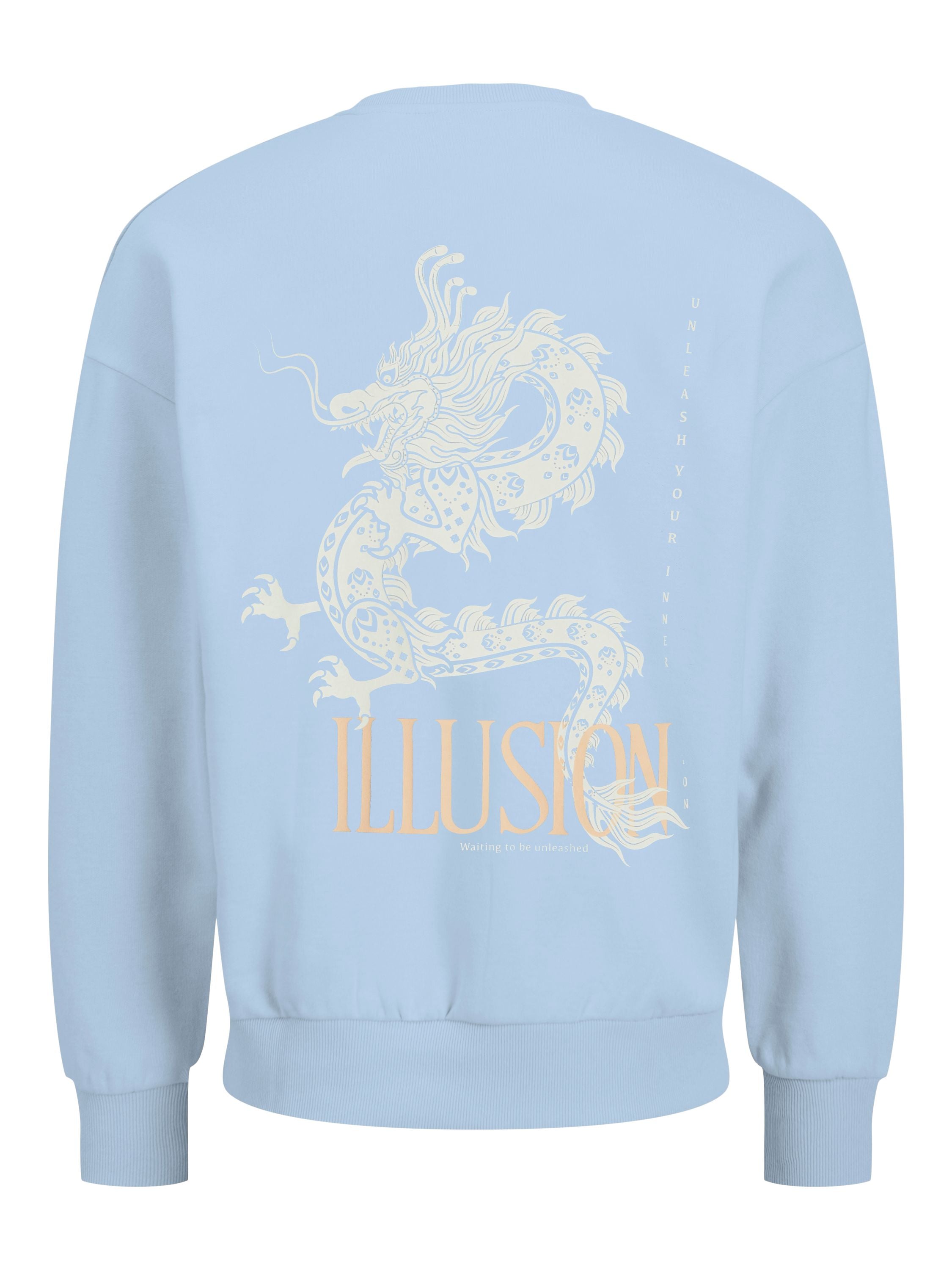 Sweatshirt mit Print - Chambray Blue - Blau