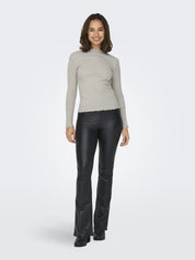 Langarmshirt EMMA - Pumice Stone/Silver glitter - Creme