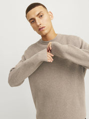 Strickpullover aus Baumwolle - Greige/Melange - Beige