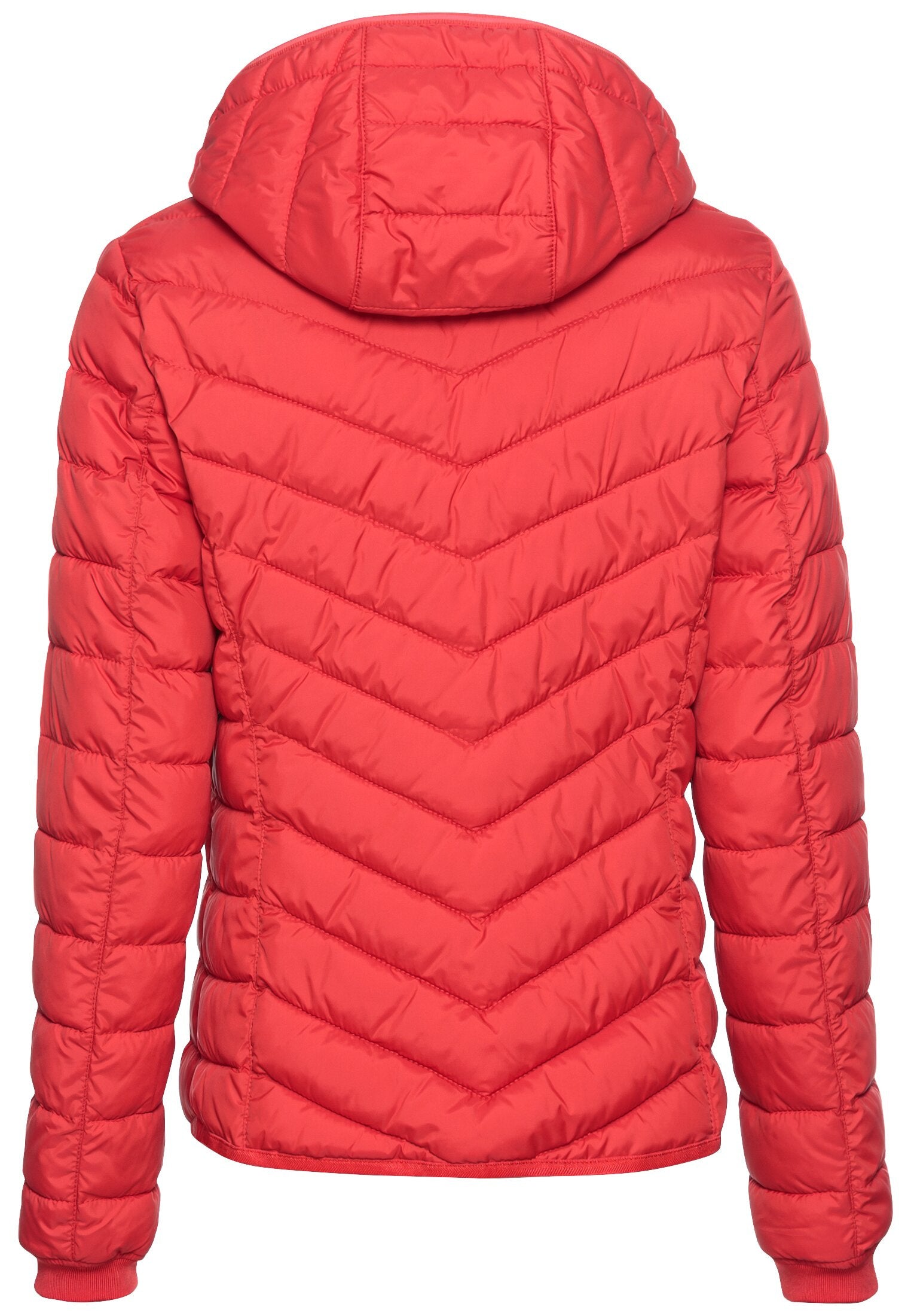 Leichte Steppjacke mit abnehmbarer Kapuze - 52 - Rot