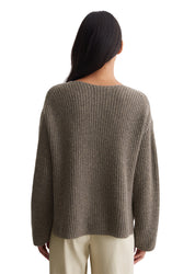 Oversized Strickpullover - 781-shaded brown melange - Braun