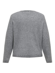Strickpullover - Medium Grey Melange/Dark Grey - Grau