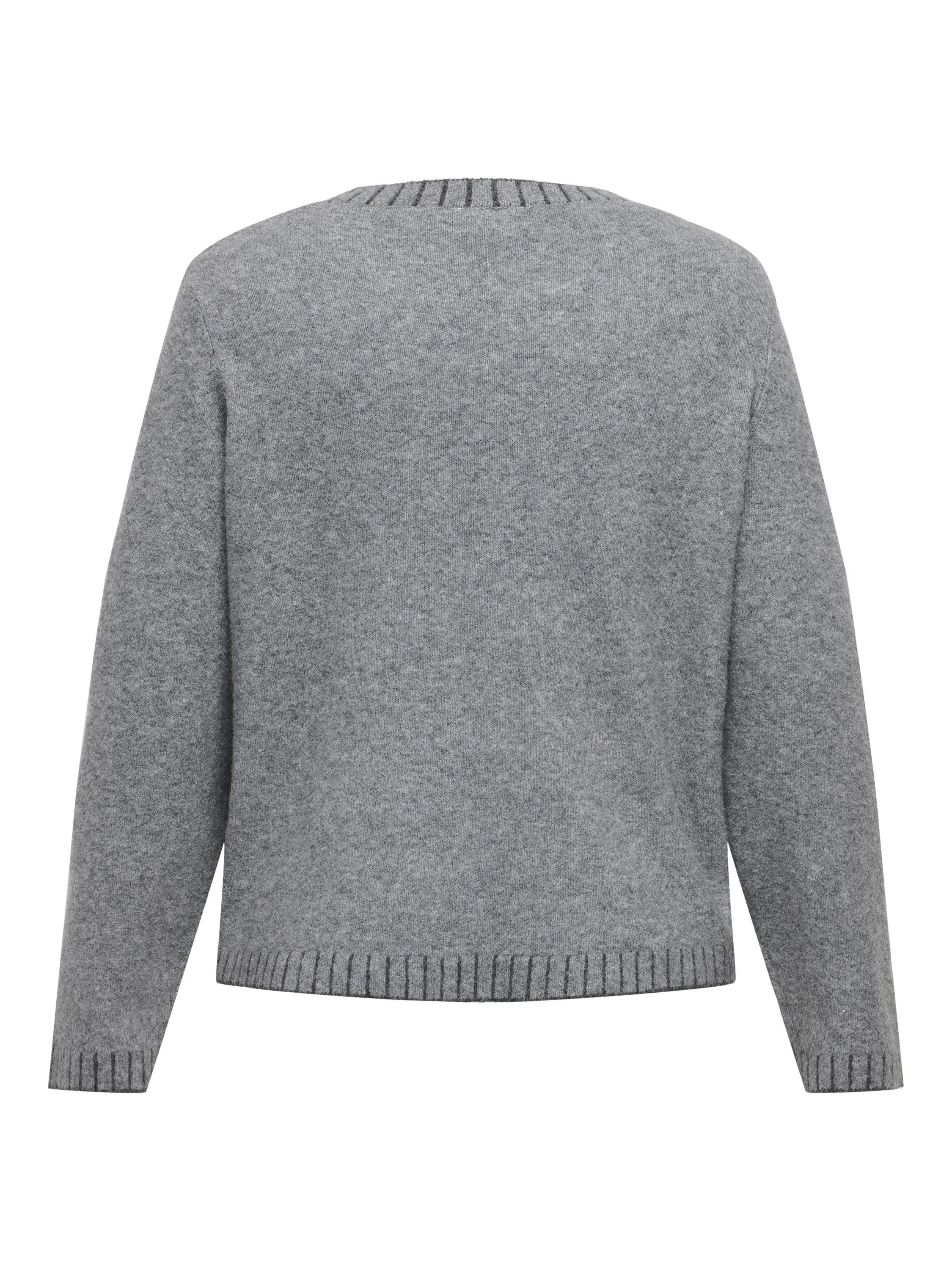 Strickpullover - Medium Grey Melange/Dark Grey - Grau