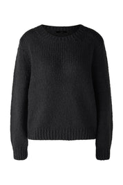 Grober Strickpullover - 9990-black - Schwarz