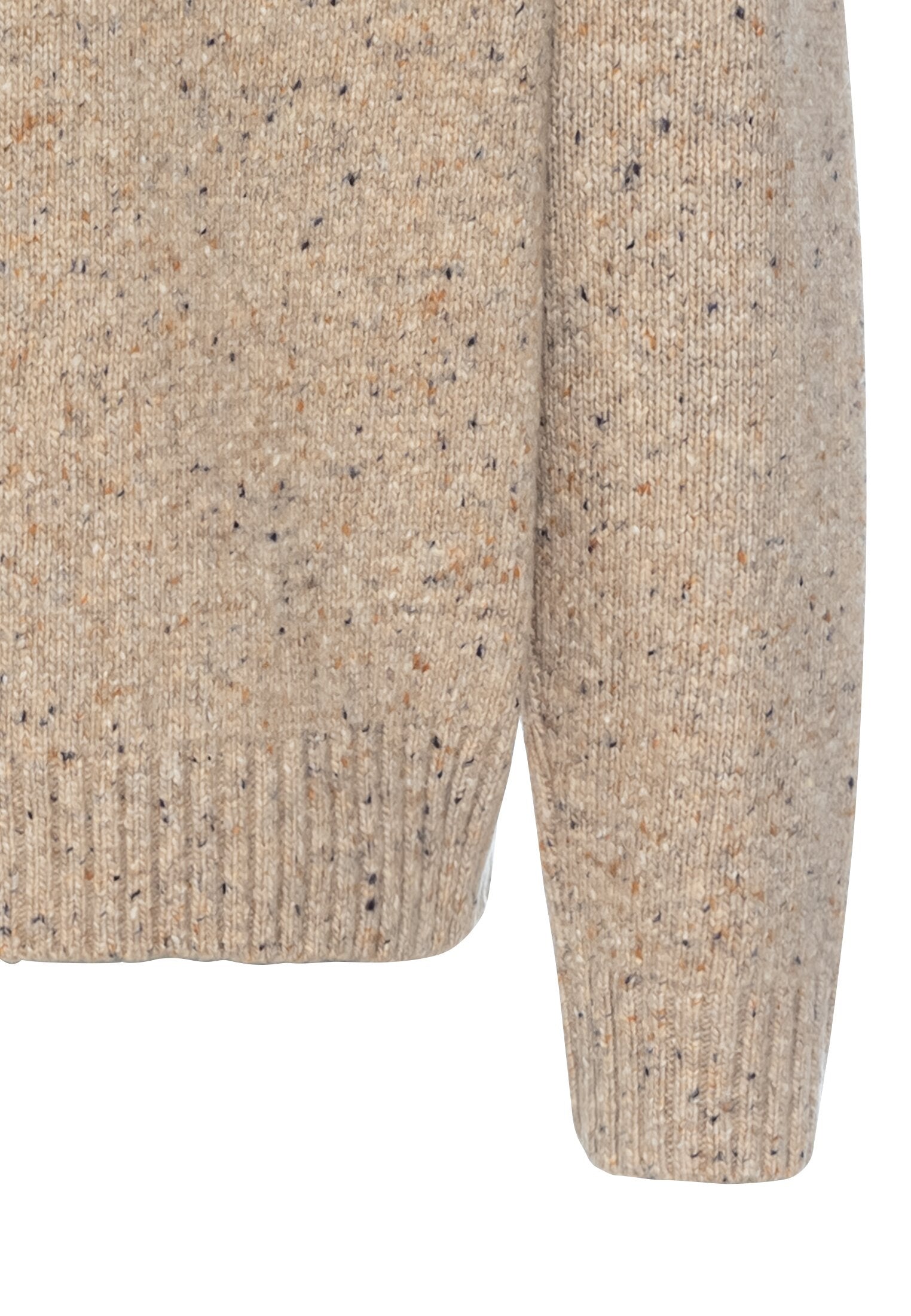 Melierte Strickjacke aus Wollmix - 18-Sand - Beige