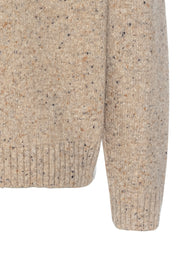 Melierte Strickjacke aus Wollmix - 18-Sand - Beige