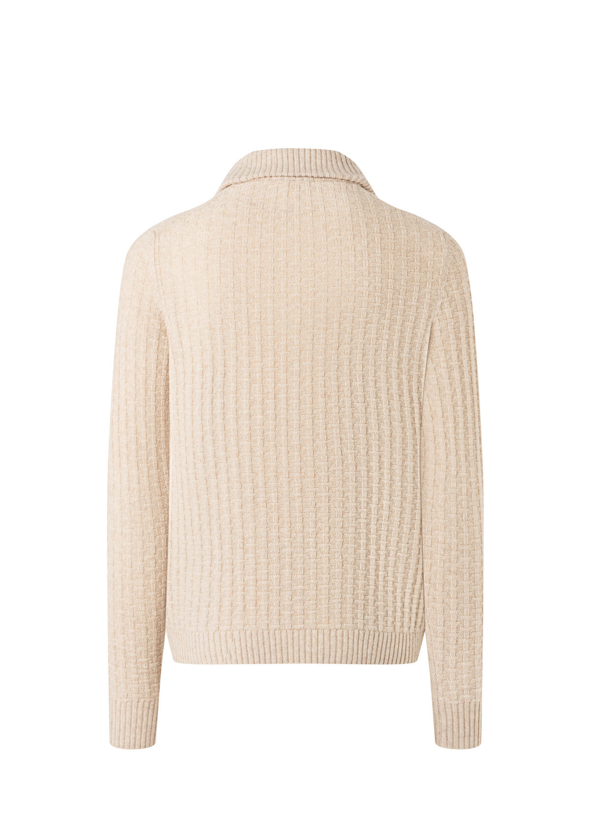 Strickpullover mit Troyerkragen - 117 - Beige