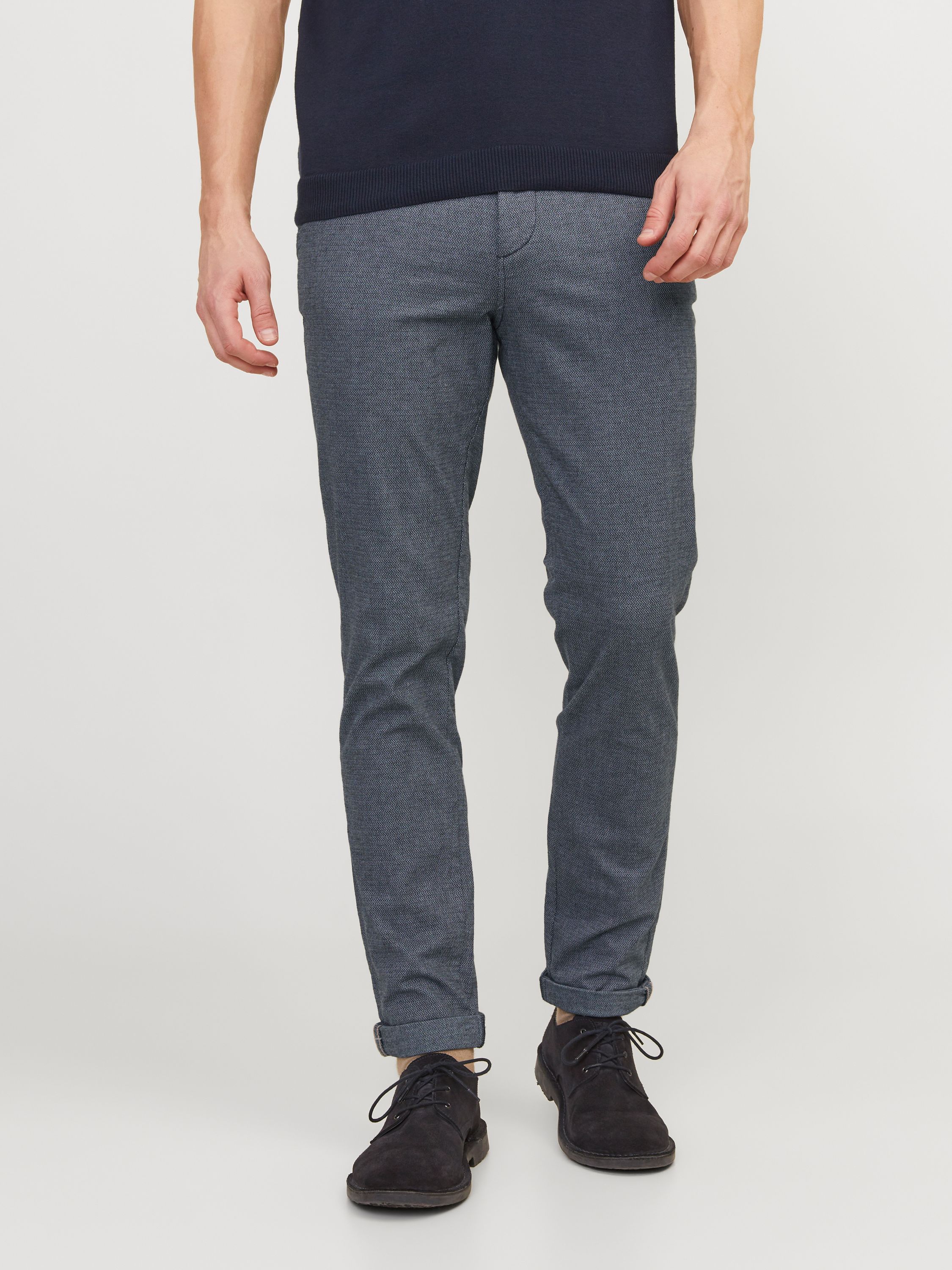 Chinohose Slim Fit - Faded Denim - Grau