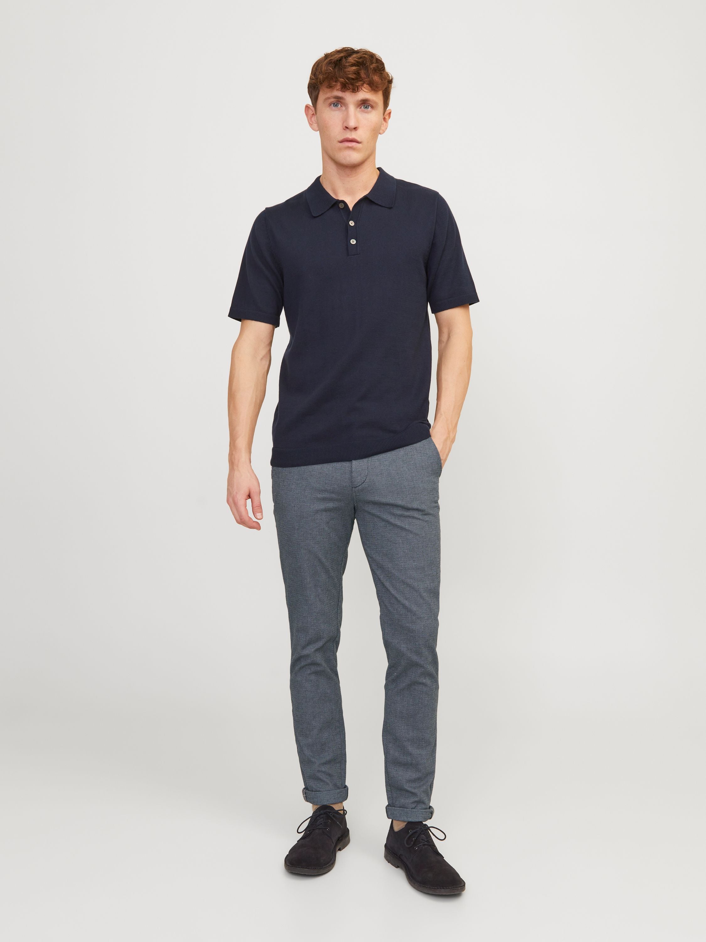 Chinohose Slim Fit - Faded Denim - Grau