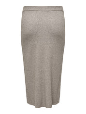Strickrock Midi aus Viskosemix - Fungi/Melange - Braun