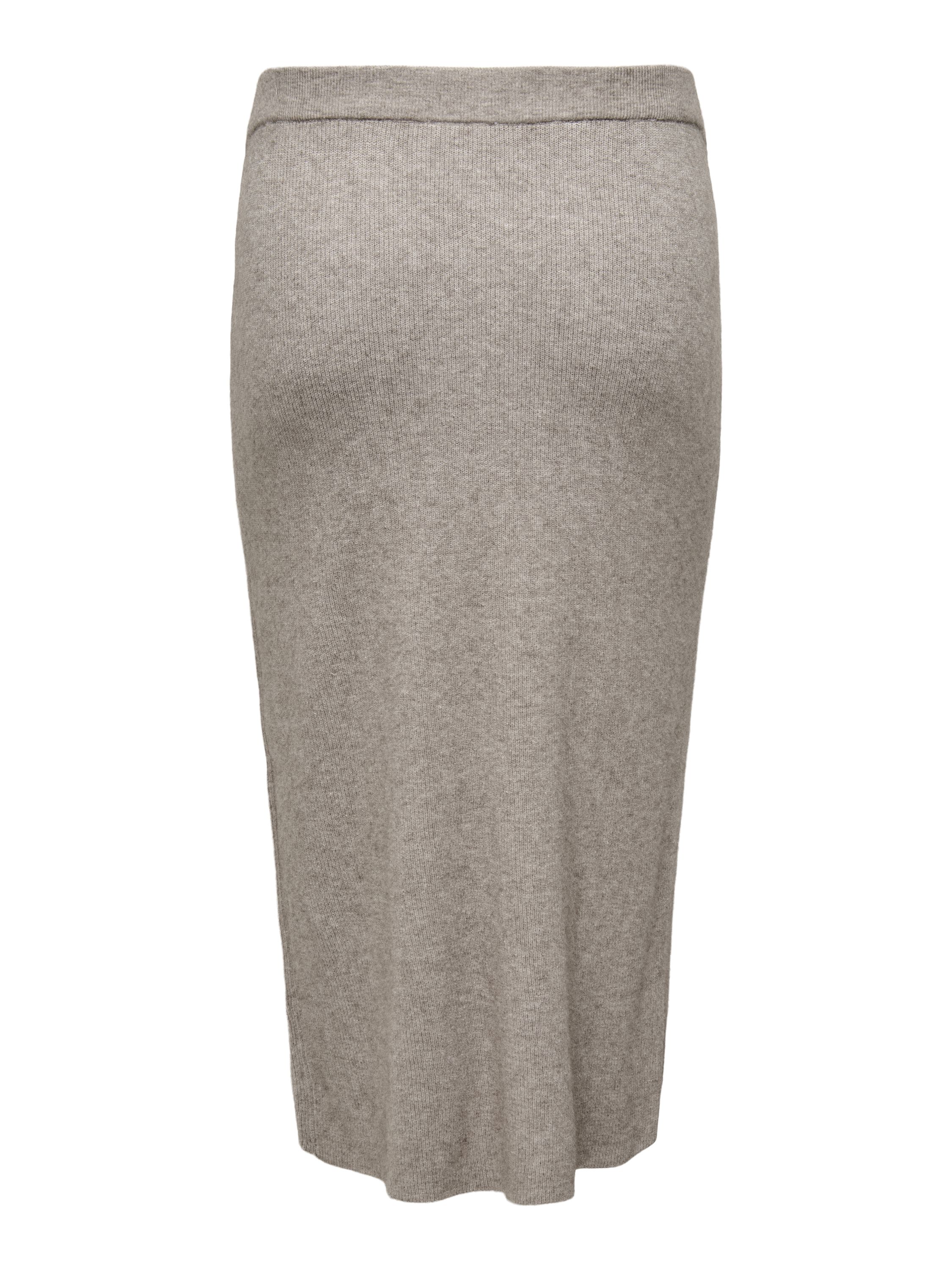 Strickrock Midi aus Viskosemix - Fungi/Melange - Braun