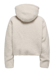 Teddyjacke mit Kapuze - Cloud Dancer/Toasted Coconut - Creme