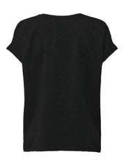 Glitzer-T-Shirt aus Viskosemix - Black/BLACK LUREX - Schwarz