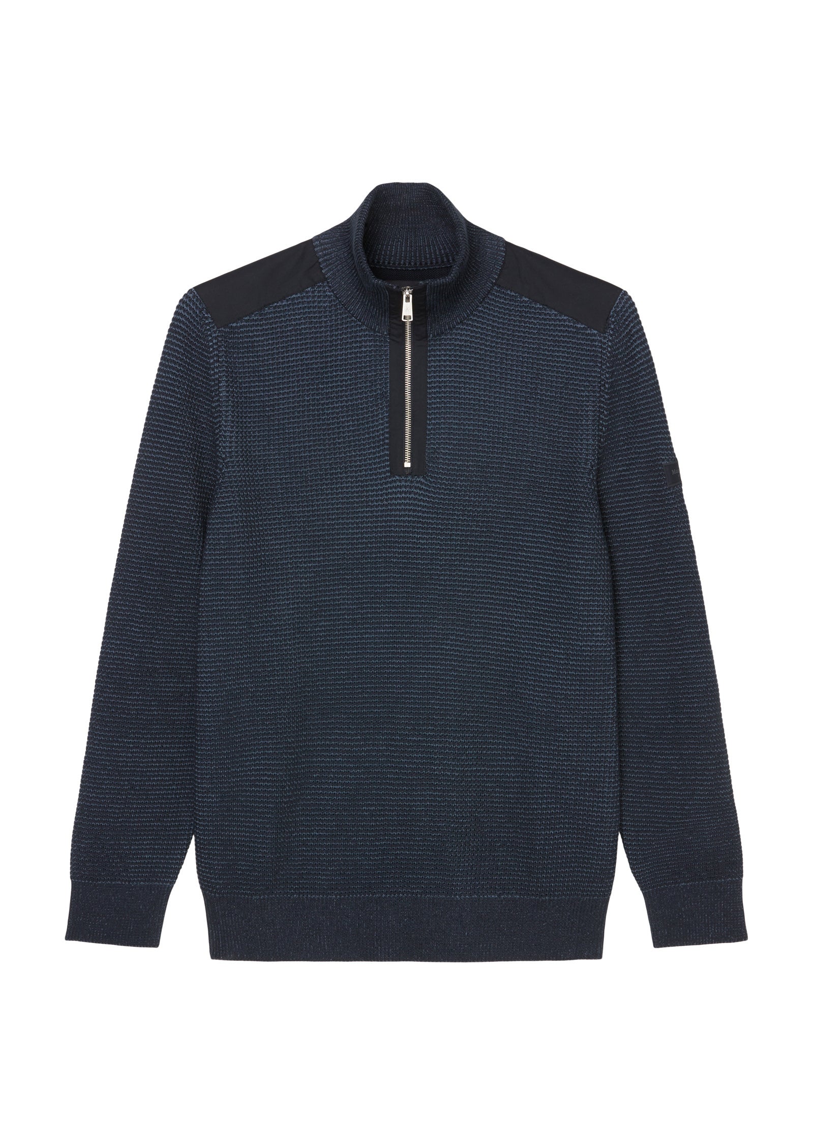 Strickpullover mit 1/2 Zip - 898-dark navy - Blau