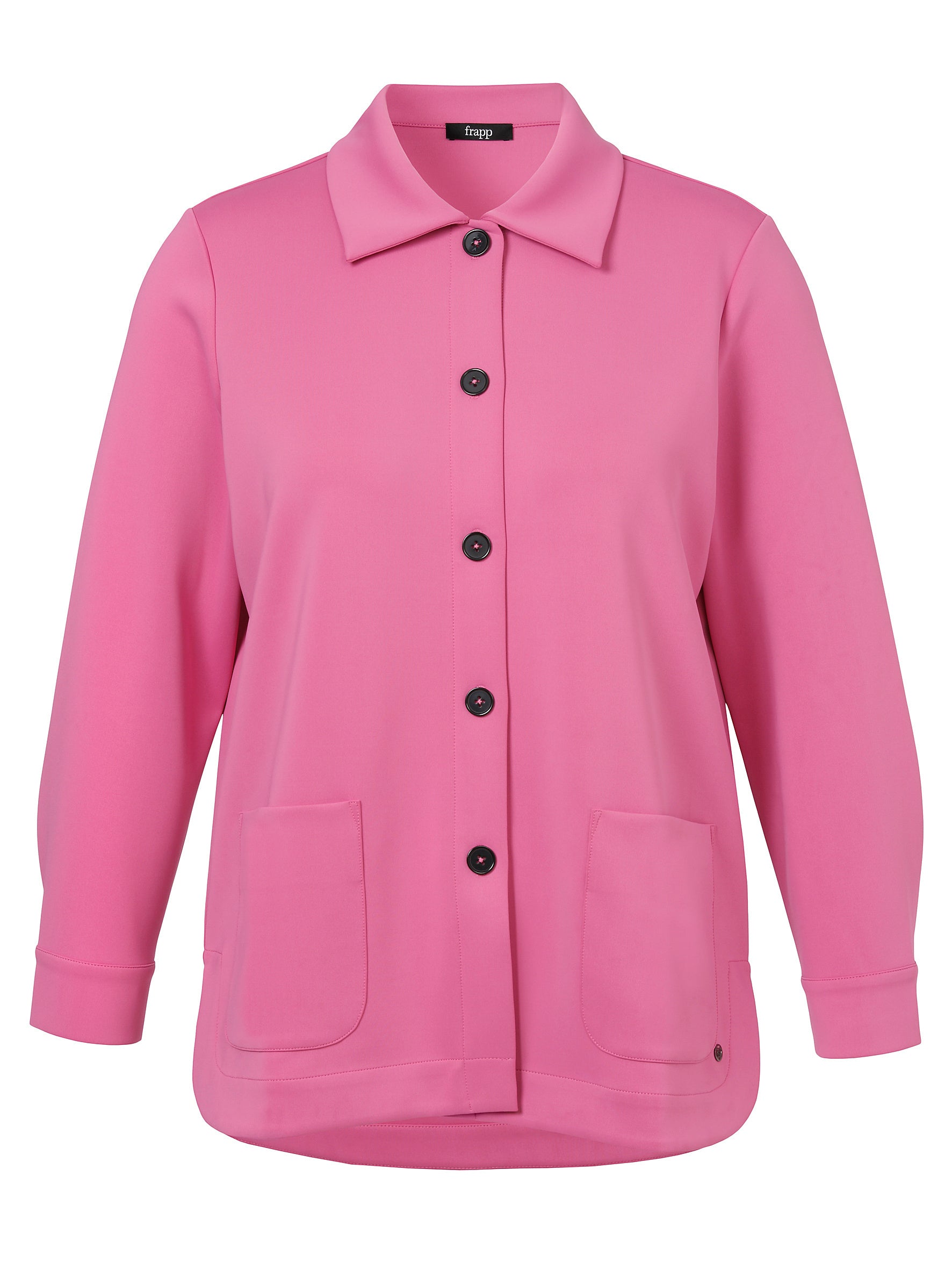 Sweatshirtjacke mit aufliegendem Kragen - 674 - Pink