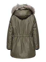 Parka Jacke - Stone Gray/NATURE FUR - Khaki