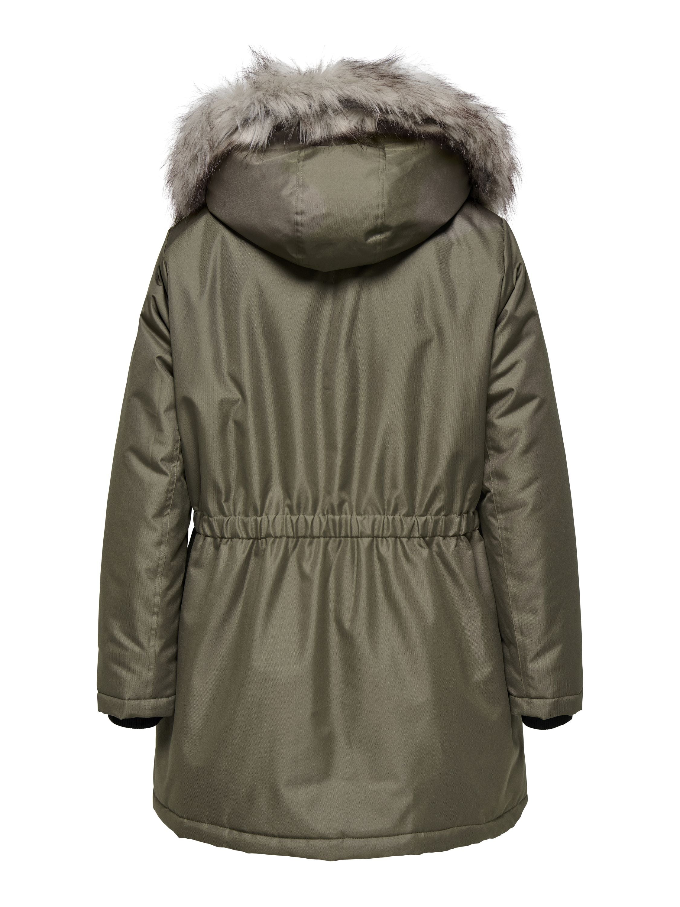 Parka Jacke - Stone Gray/NATURE FUR - Khaki