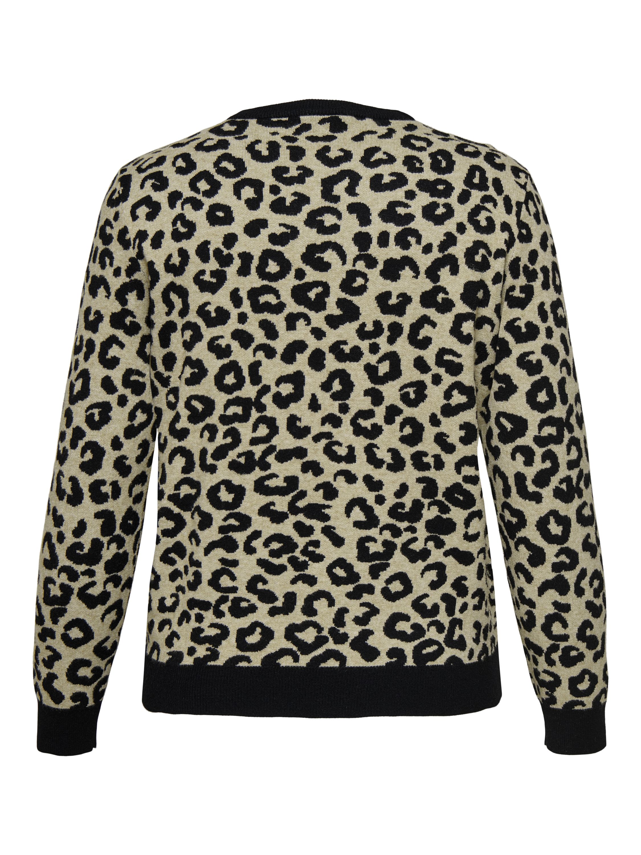 Pullover im Animal Print - Black/Humus Melange - Braun