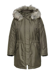 Parka Jacke - Stone Gray/NATURE FUR - Khaki