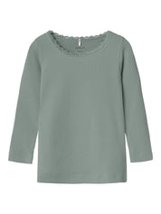 Langarmshirt aus Baumwollmix - Slate Gray - Grün