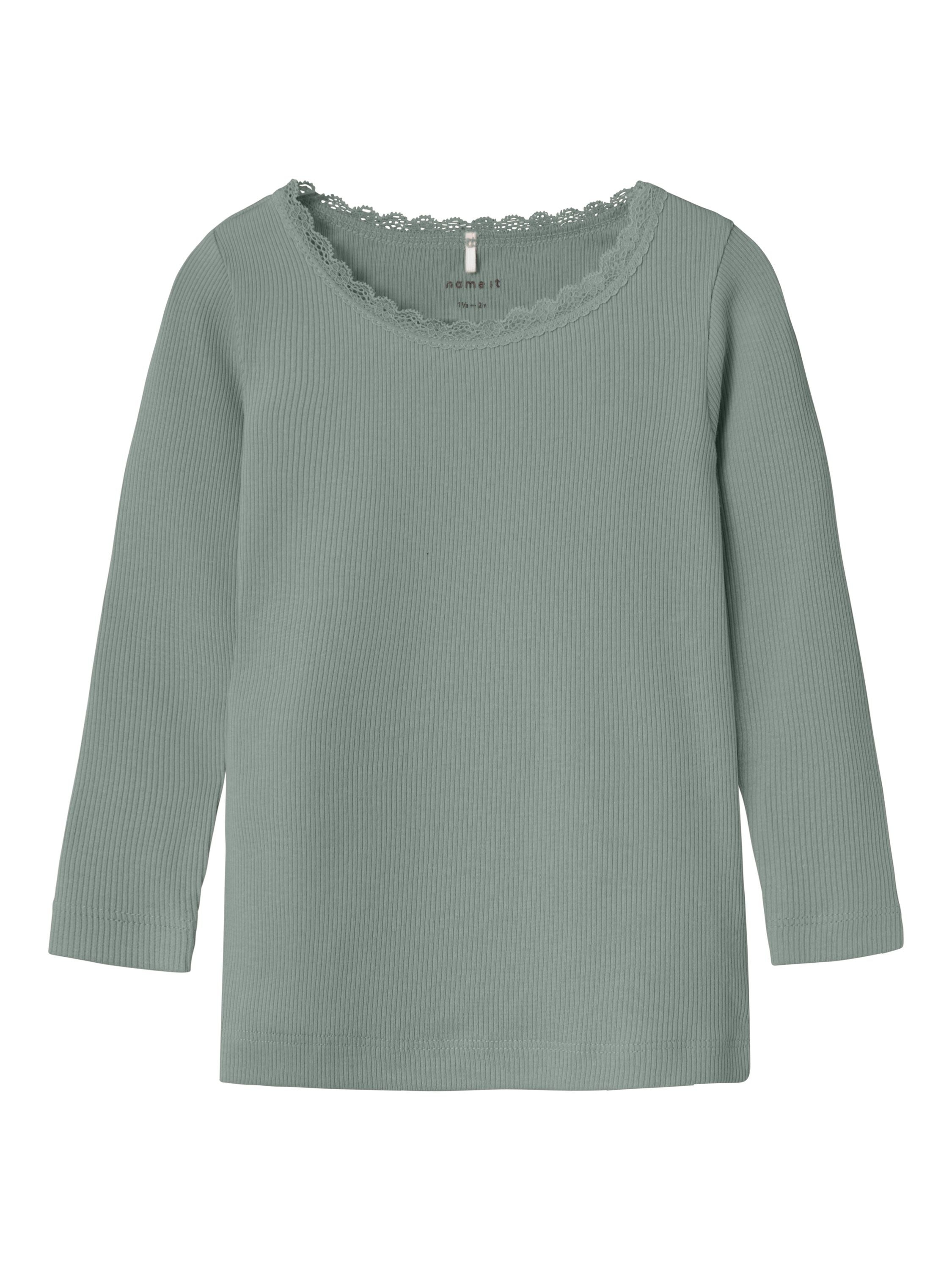 Langarmshirt aus Baumwollmix - Slate Gray - Grün