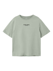 T-Shirt aus Bio-Baumwolle - Jadeite/W. BLACK PRINT - Grün